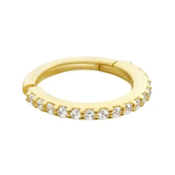 Piercing D'oreille Or Jaune Amaranthe Oxydes De Zirconium