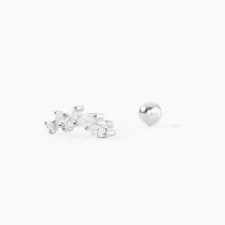 Piercing D'oreille Unitaire Nara Argent Blanc Oxyde De Zirconium