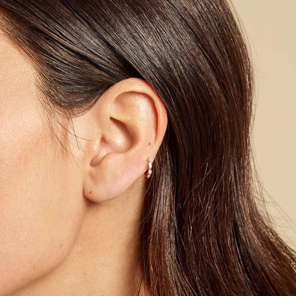 Piercing D'oreille Unitaire Rajya Or Jaune Oxyde De Zirconium