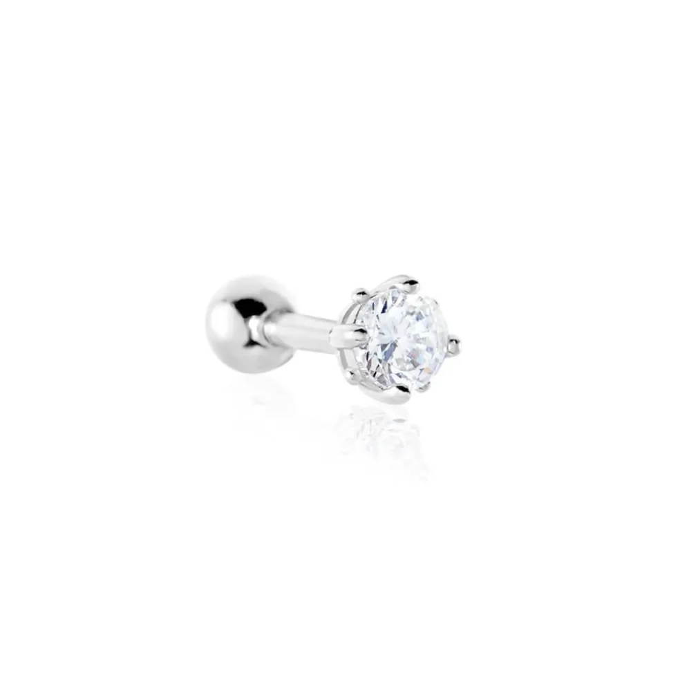 Piercing D'oreilles Joanina 2 Or Blanc Oxyde