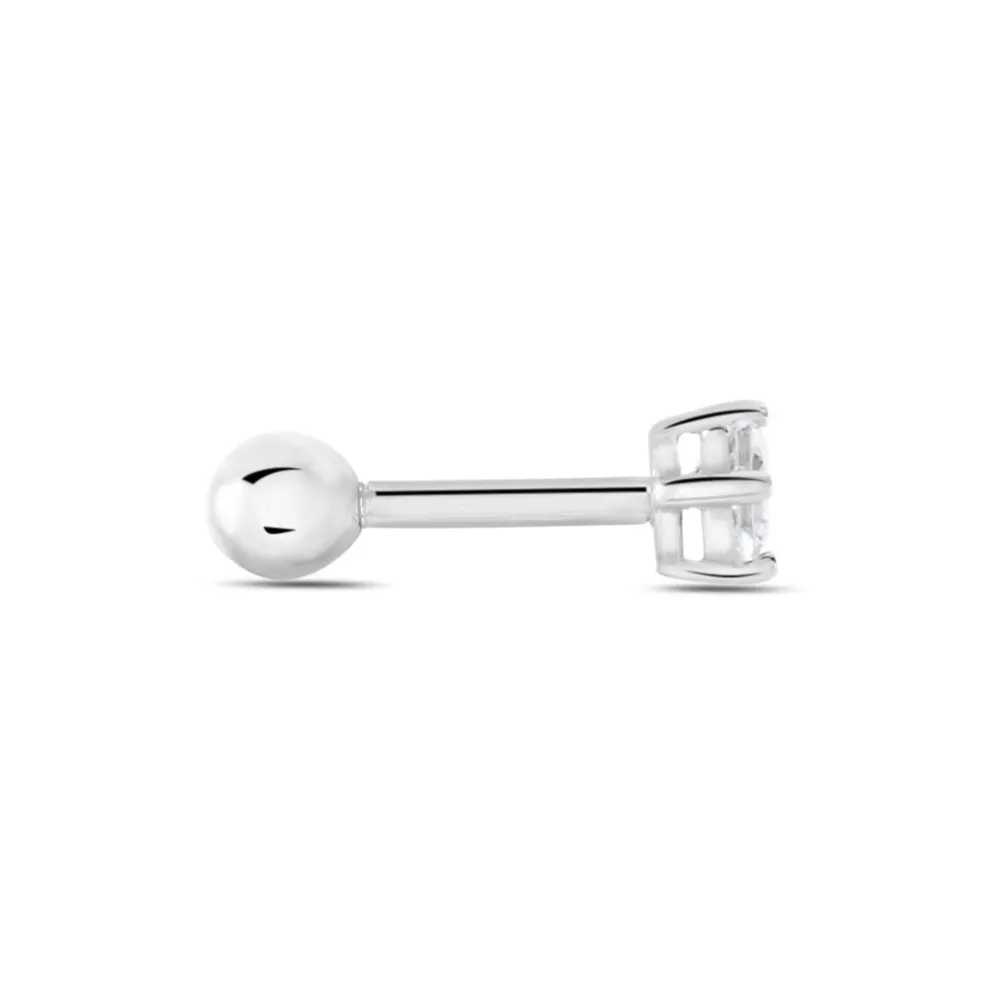 Piercing D'oreilles Joanina 2 Or Blanc Oxyde