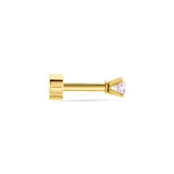 Piercing D'oreilles Unitaire Acier Doré Piia Oxyde De Zirconium