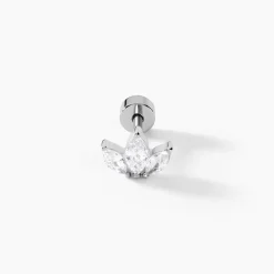 Piercing Gandie Acier Blanc Oxyde De Zirconium