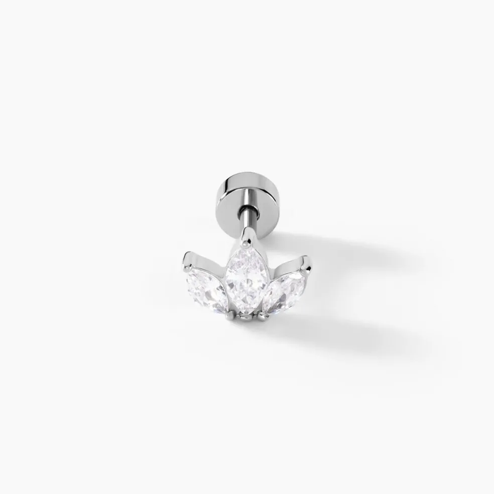 Piercing Gandie Acier Blanc Oxyde De Zirconium