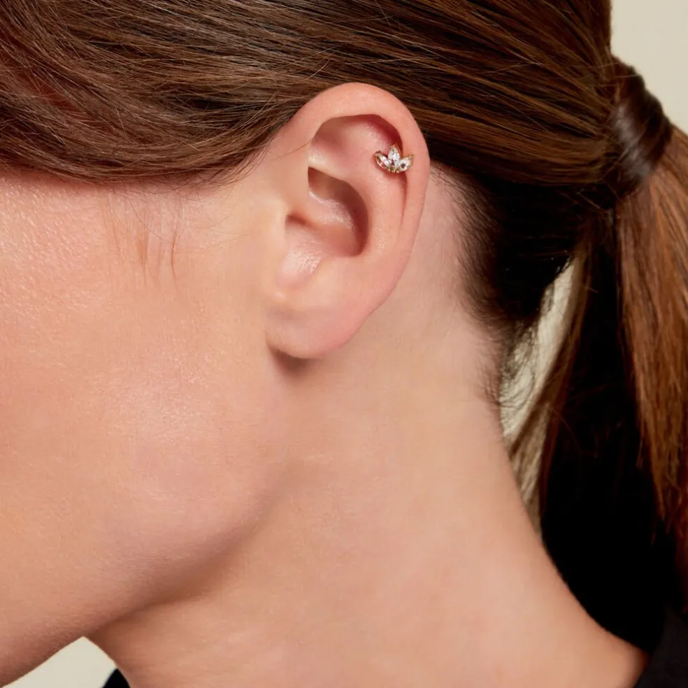 Piercing Gandie Acier Jaune Oxyde De Zirconium