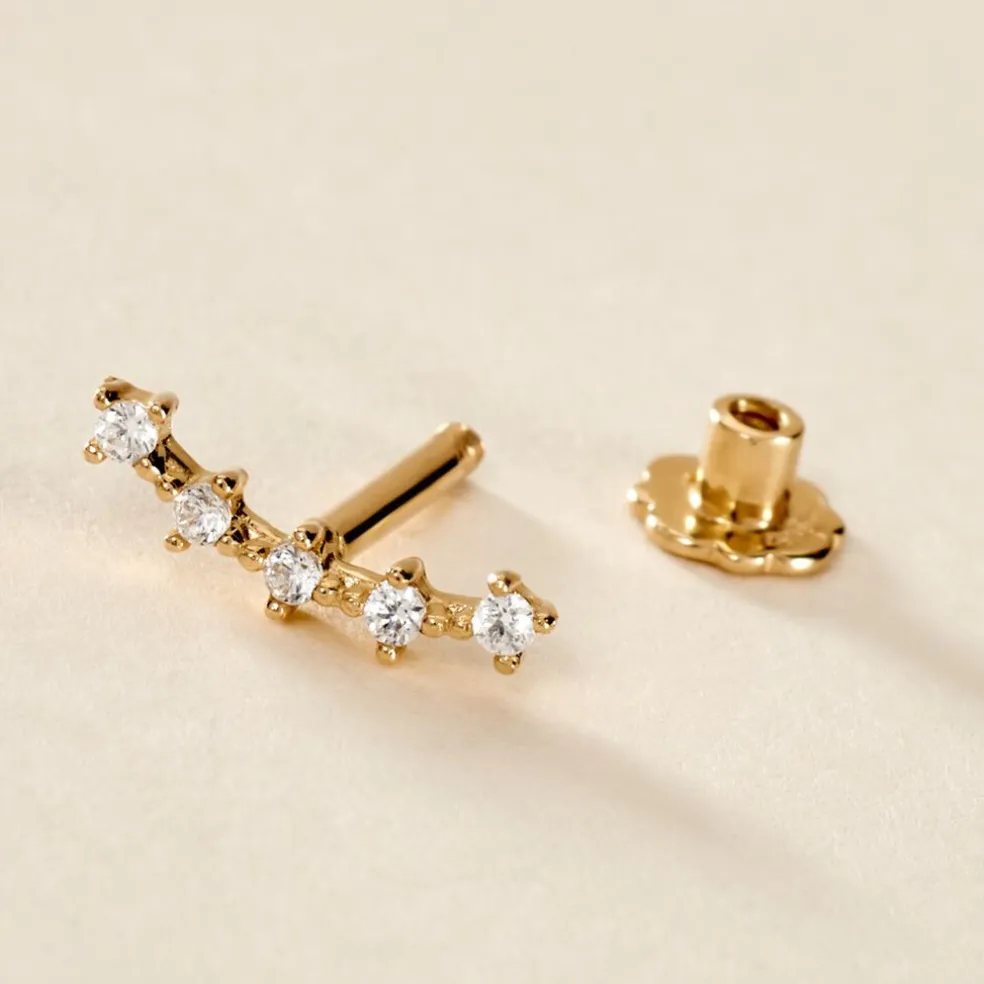 Piercing Mave Or Jaune Oxyde De Zirconium