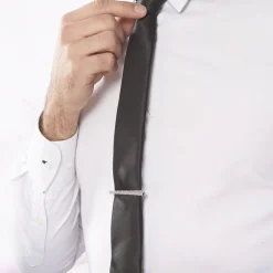 Pince Cravate Devi Argent Blanc