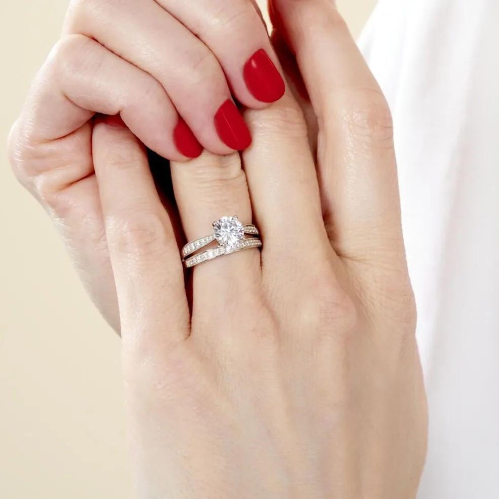 Solitaire Aarone Or Blanc Oxyde