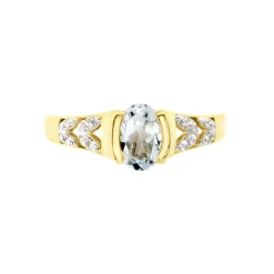 Solitaire Laetitienne Or Jaune Topaze Oxydes