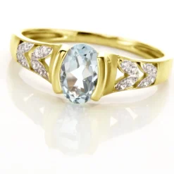 Solitaire Laetitienne Or Jaune Topaze Oxydes