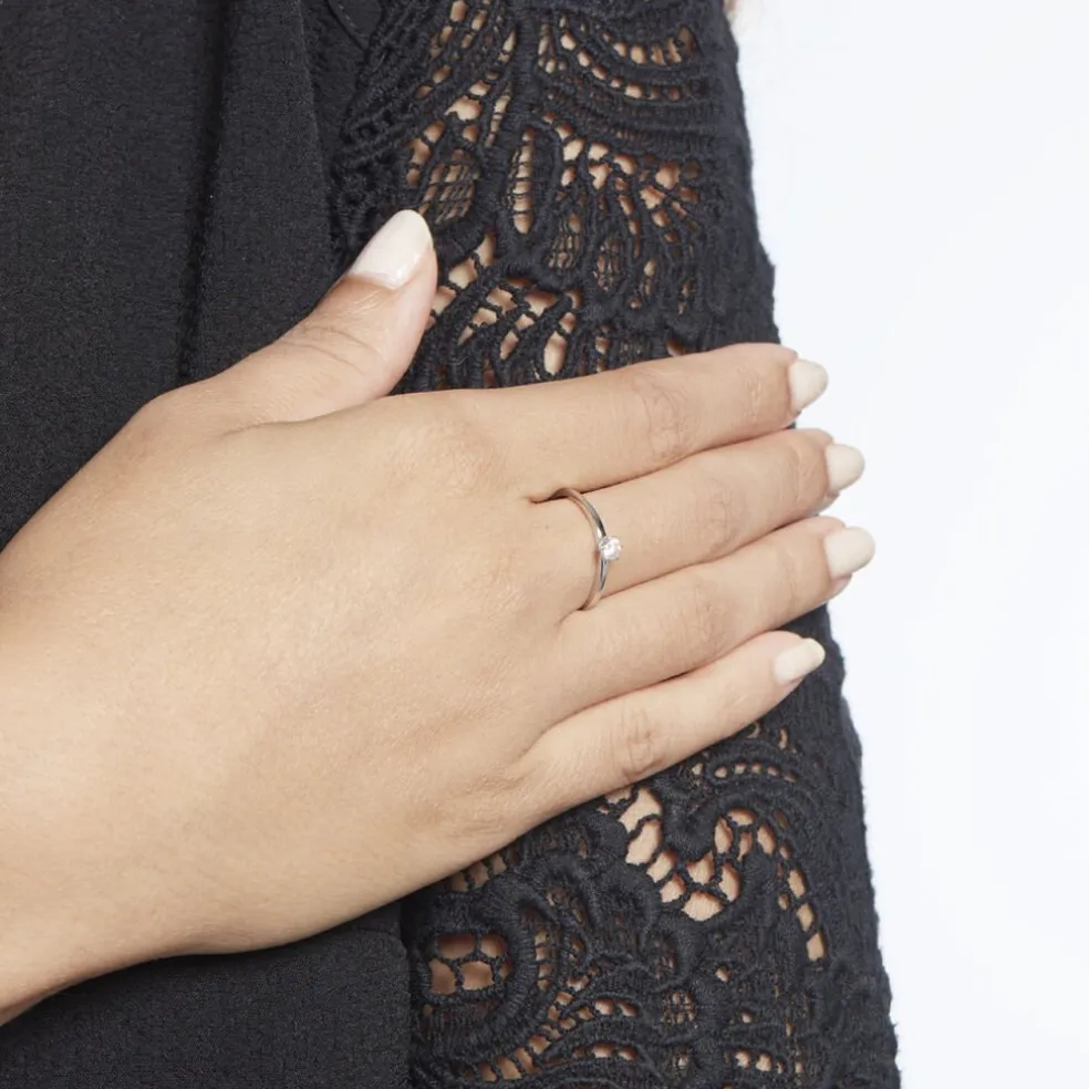 Solitaire Natalia Pl Platine Blanc Diamant