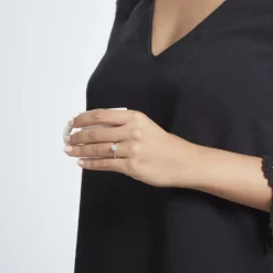 Solitaire Or Blanc Laurian Oxyde De Zirconium Blanc