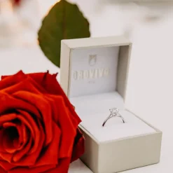 Solitaire Or Blanc Laurian Oxyde De Zirconium Blanc