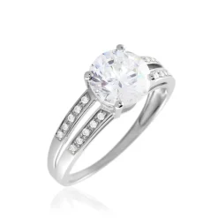 Solitaire Or Blanc Oxyde De Zirconium