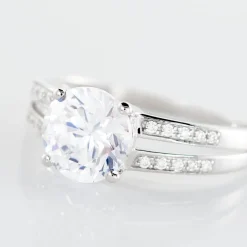 Solitaire Or Blanc Oxyde De Zirconium