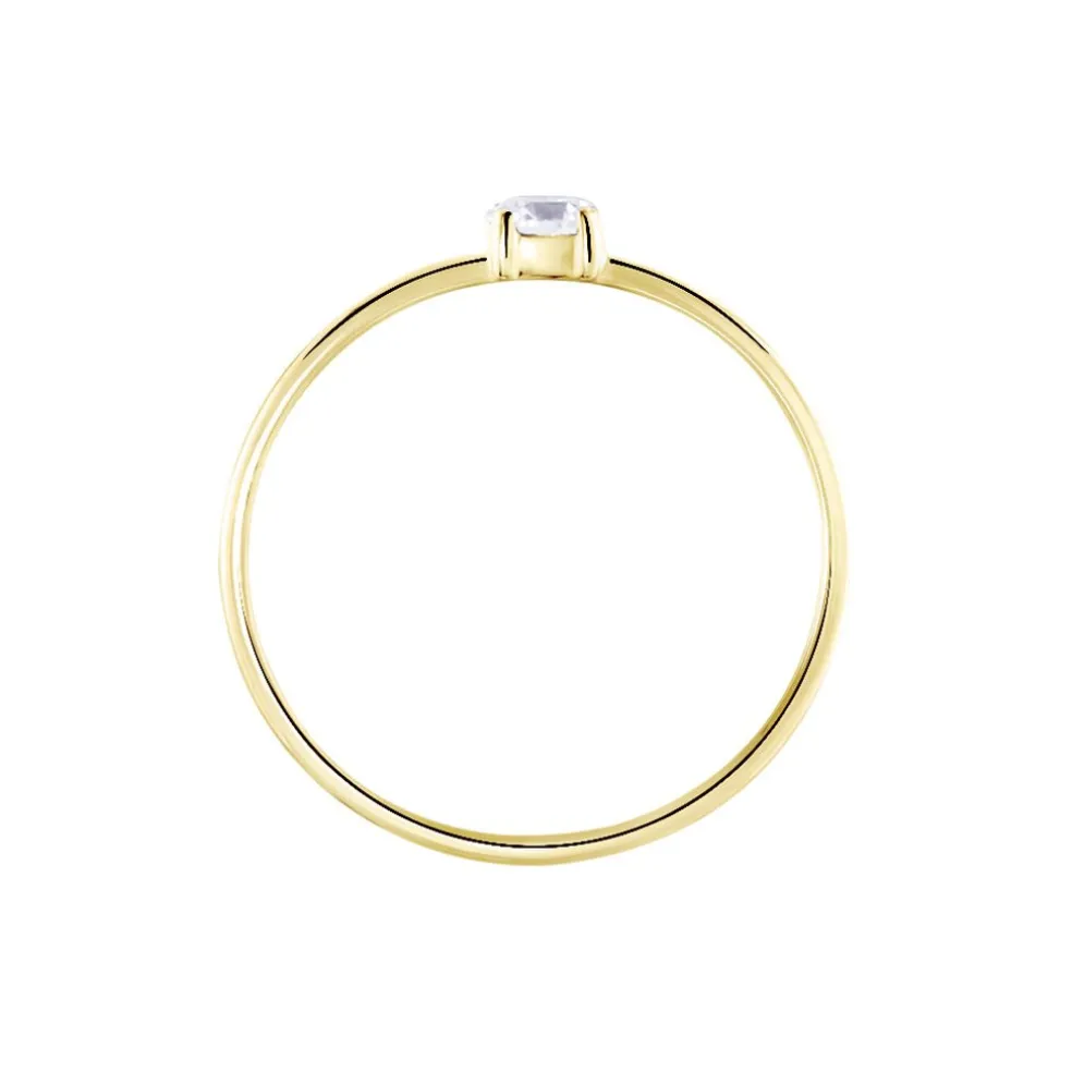 Solitaire Or Jaune Philys Oxyde De Zirconium