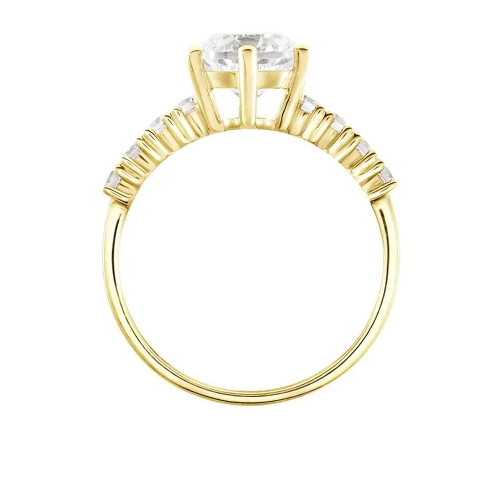 Solitaire Or Jaune Rachile Oxyde